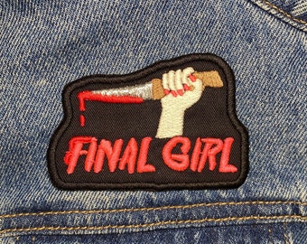 Final Girl Embroidered Patch (ver 1). Horror Movie Inspired Patches. Iron On Backing.