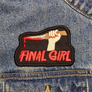 Final Girl Embroidered Patch (ver 1). Horror Movie Inspired Patches. Iron On Backing.