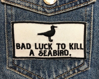 Patch brodé d&#39;oiseaux de mer. Patchs inspirés des films d&#39;horreur. Repassage à l&#39;envers.