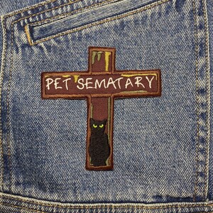 Sematary Sign Embroidered Patch. Horror Movie Inspired Patches. Iron On Backing.