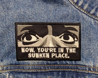 Sunken Place Embroidered Patch. Horror Movie Inspired Patches. Iron On Backing.