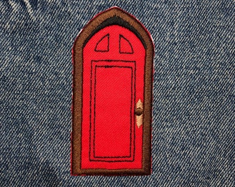 The Red Door Embroidered Patch. Horror Movie/TV Inspired Patches. Iron On Backing.