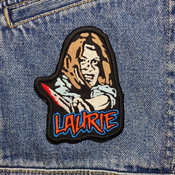 Laurie Embroidered Patch. Horror Movie Inspired Patches. Iron On Backing.