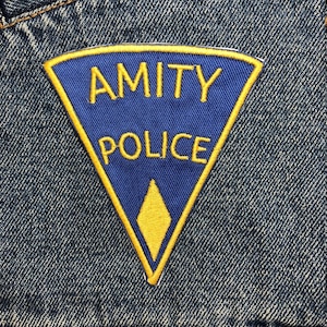 Amity Polizei Aufnäher / Patch. Horrorfilm inspirierte Aufnäher. Eisen auf Rückseite.