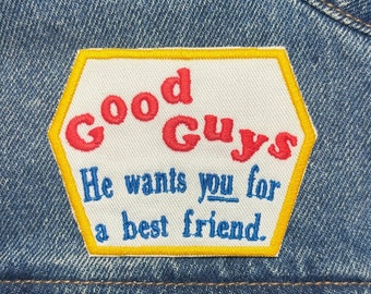 Good Guys (Clean) Embroidered Patch. Horror Movie Inspired Patches. Iron On Backing.