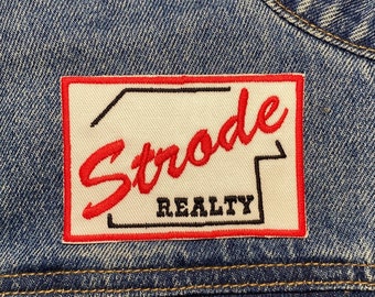 Strode Realty Sign Embroidered Patch. Horror Movie Inspired Patches. Iron On Backing.