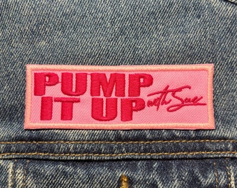 Pump It Up Embroidered Patch. Horror Movie Inspired Patches. Iron On Backing.