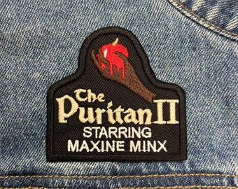 Écusson brodé Puritan II. Patchs inspirés des films d'horreur. Repassage à l'envers.