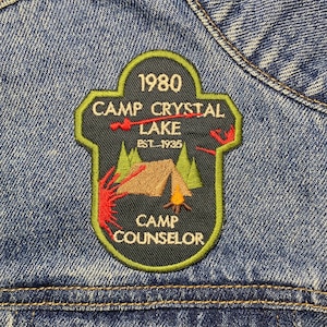 Bloody Camp Counselor Embroidered Patch. Horror Movie Inspired Patches. Iron On Backing.