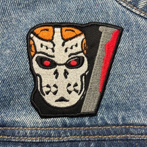 Space Slasher Embroidered Patch. Horror Movie Inspired Patches. Iron On Backing.