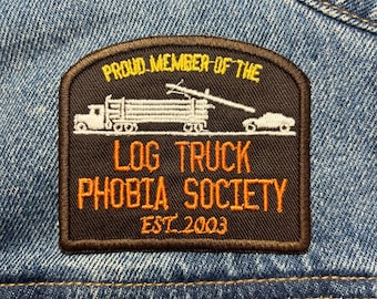 Log Truck Phobie Aufnäher / Patch. Horrorfilm inspirierte Aufnäher. Eisen auf Rückseite.