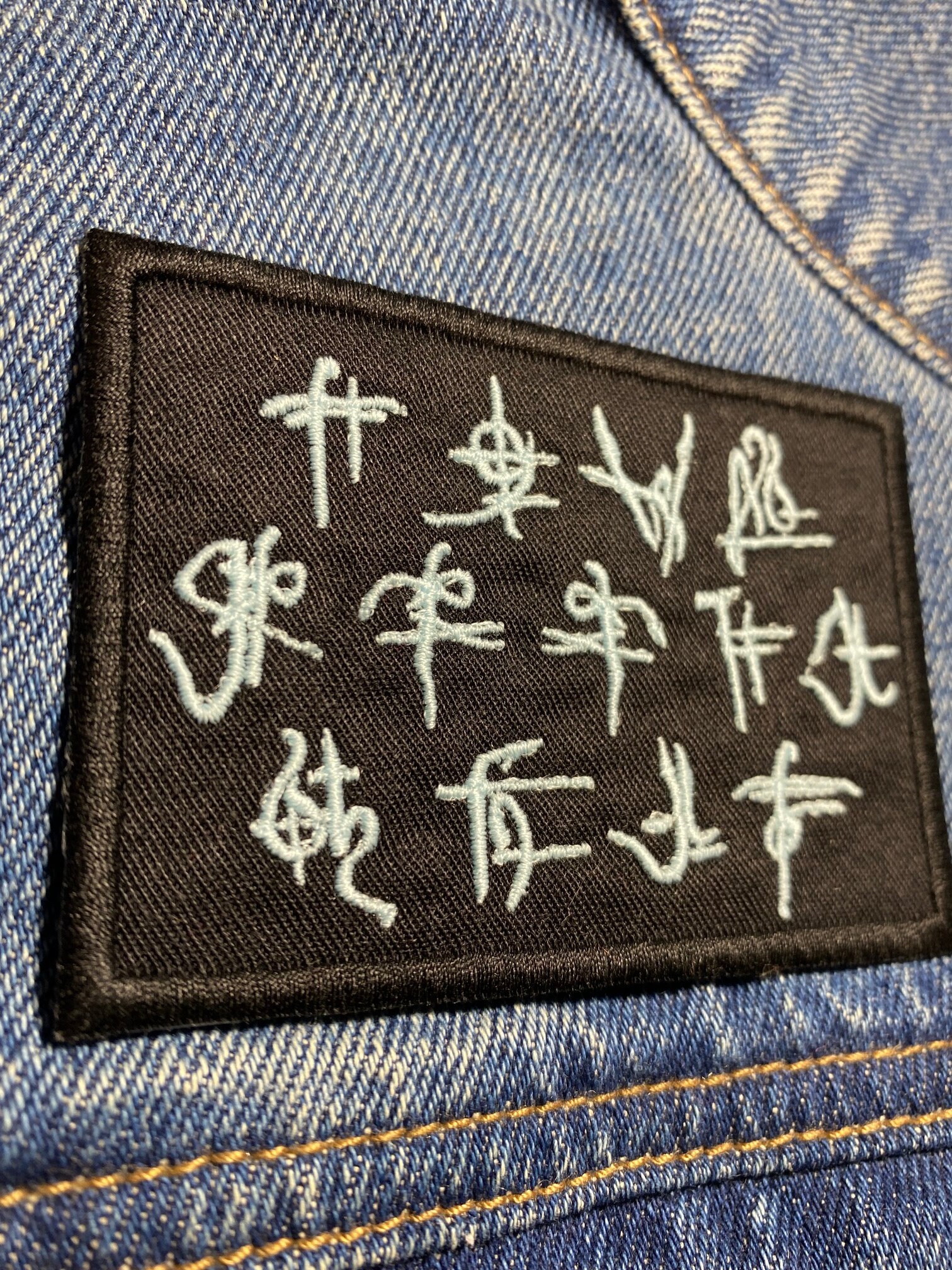 Gsv Patch Ghost Glyphs Embroidered Patch. Horror Movie Inspired Patches. Iron on ...