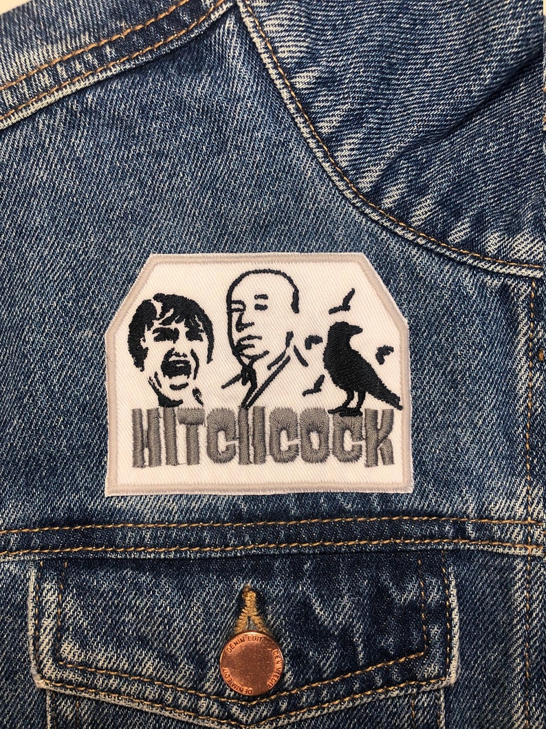 Hitchcock Embroidered Patch. Horror Movie Inspired Patches. Etsy