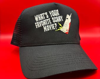 Scary Movie Trucker Cap. Horror Movie Inspired Embroidery.