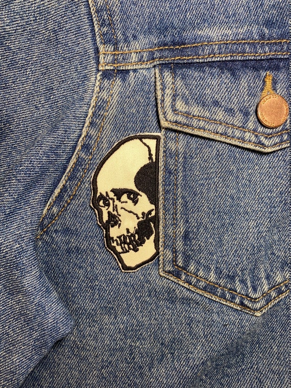 Poster Skull Embroidered Patch. Horror Movie Inspired Patches. Iron On Backing.