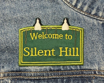 Silent Hill Sign Embroidered Patch. Horror Movie Inspired Patches. Iron On Backing.