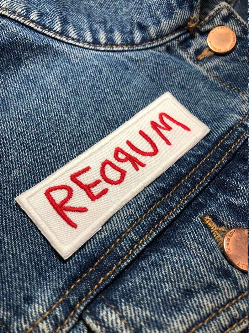 REDRUM Embroidered Patch. Horror Movie Inspired Patches. Iron On Backing. image 2