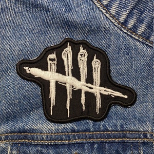 Tally Mark Embroidered Patch. Horror Movie/Video Game Inspired Patches. Iron On Backing.