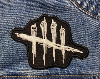 Tally Mark Embroidered Patch. Horror Movie/Video Game Inspired Patches. Iron On Backing.