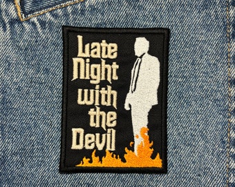 Late Night Embroidered Patch. Horror Movie Inspired Patches. Iron On Backing.