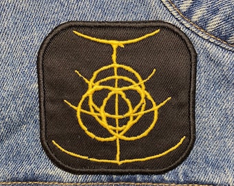 Crescent Symbol Embroidered Patch. Horror Movie/Video Game Inspired Patches. Iron On Backing.