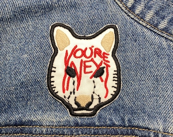 Wolf Mask Embroidered Patch. Horror Movie Inspired Patches. Iron On Backing.