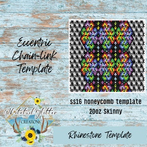 Eccentric Chain-link Rhinestone Template 60 Stones Per Row SS16 20oz Skinny