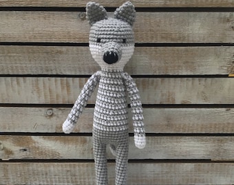 Gestrickter Spielzeugwolf/Amigurumi/Häkelspielzeug/Amigurumi-Wolf/Wolf/Spielzeugwolf/gestrickter Wolf/Strickspielzeug/Wolfsspielzeug/Strickwolf/Strickspielzeug/Strickspielzeug