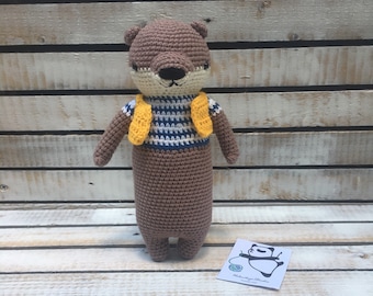 Gestrickter Otter Pica Pau/ Gestrickter Otter/Häkelspielzeug/Amigurumi-Tiere/Amigurumi/Amigurumi-Otter/Otter/Strickotter/Strickspielzeug/gestrickt/Spielzeug