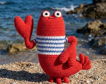 Knitted lobster pica pau2/ Knitted lobster/amigurumi animals/amigurumi/amigurumi lobster/lobster/crochet toys/lobster toy/knit lobster
