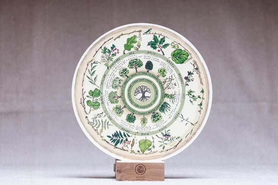 Celtic Tree Calendar - 'Native Circles' Wooden Circular Print by Irish artist Emily Robyn Archer