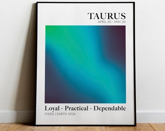 Taurus Zodiac Poster | Aura Art Print