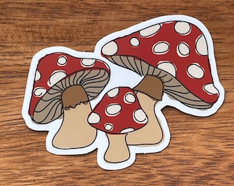 Cottagecore Mushroom Sticker | Vinyl Weatherproof Waterproof | Fungi Stickers