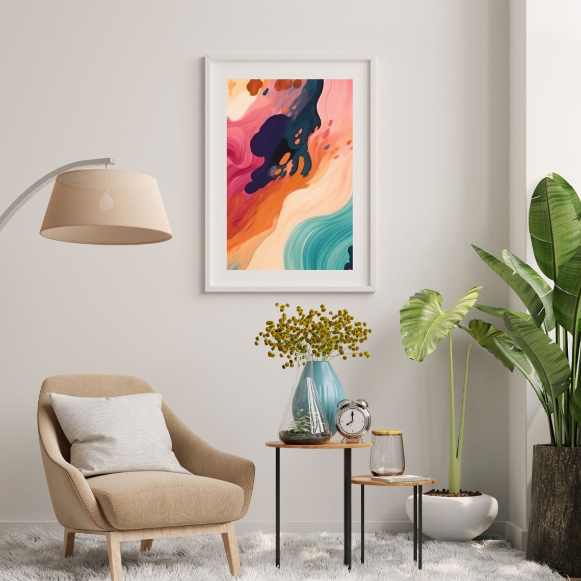 Set of 3 Abstract Printable Wall Arts Colourful Arts Etsy