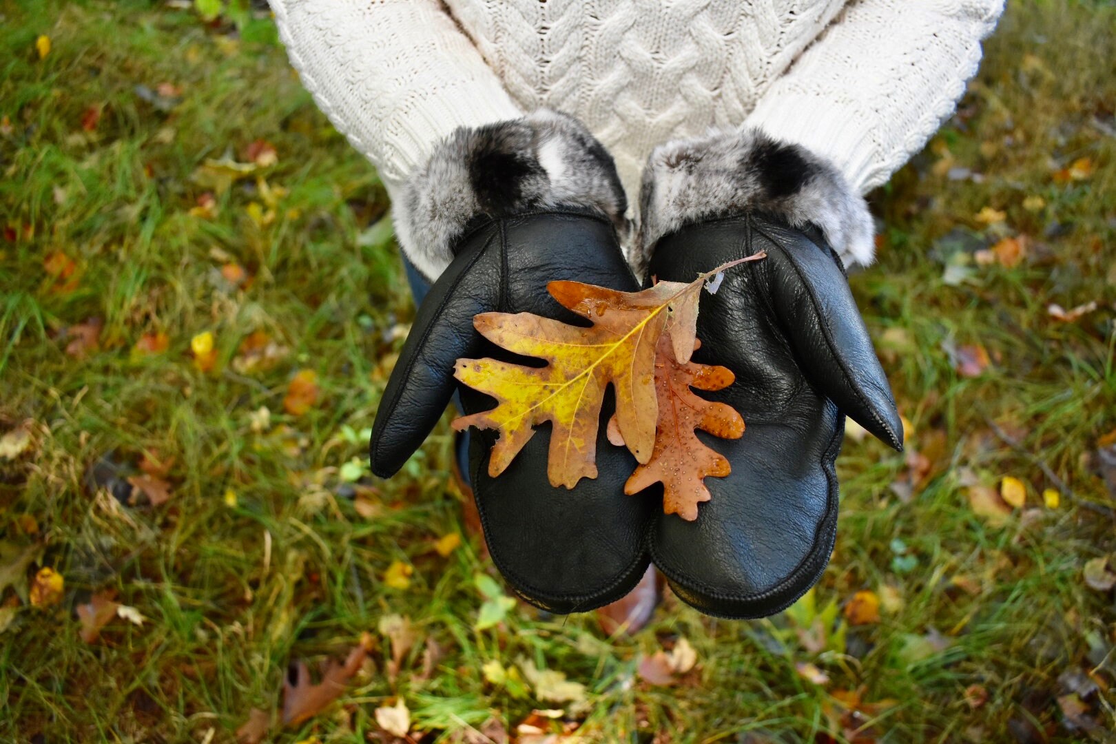 Ladiessheepskin Mittenwith a Rex Rabbit Cuff in Black/frost. - Etsy