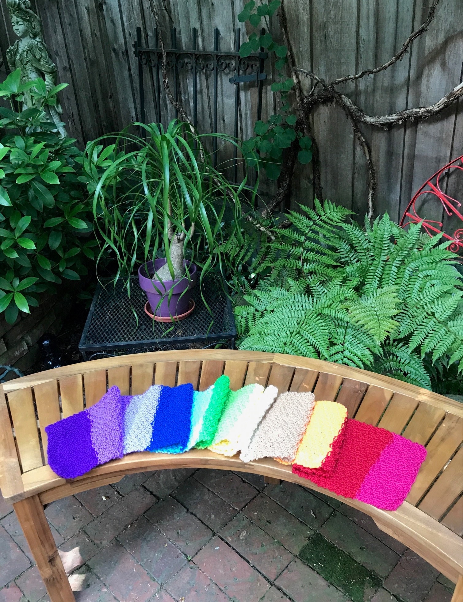 Hand Knitted 15 Colored Rainbow Scarf - Etsy