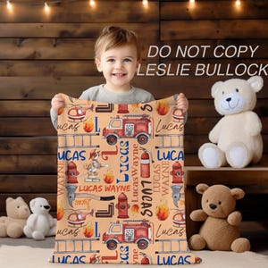 Koc strażacki z imieniem strażaka – dostępny w 2 kolorach – koc strażaka z imieniem