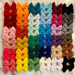 SOLID Piggie Set Bows - 3 Inch Piggies - Piggie Clips - Baby Girl Bows - Toddler Bows