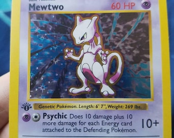 holographic shadlowless first edition mewtwo card 1st Shadowless Holo 10/102 1999 Base Set Pokemon TCG Ca OP PROXIES TCG done to Mewtwo during opponents next turn. Mewtwo 1999 Pokemon Game #10