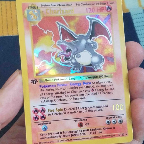 D 2 Custom Shiny Charizard Pokemon Card 1st Edition Shadowless Dp Black Version