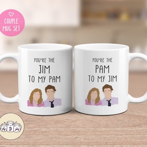 You Are My Pam/Jim Couple Gift Mugs Set for Lovers, His and Hers Coffee Mug Set, gift for couple, gift for boyfriend, gift for girlfriend image 1