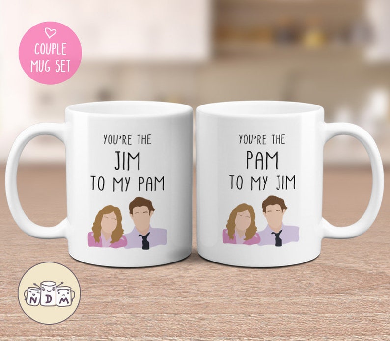 You Are My Pam/Jim Couple Gift Mugs Set for Lovers, His and Hers Coffee Mug Set, gift for couple, gift for boyfriend, gift for girlfriend image 1