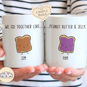 We Go Together Like Peanut Butter and Jelly - Couple Mug Set, valentine gifts for boyfriend, gift ideas for her, cute gift for girlfriend