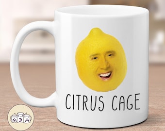 Citrus Cage Mug: Funny Nicolas Cage Face Swap Gag Gift