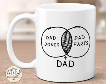 Dad jokes and farts Mug, funny dad diagram Mug, Fathers Day gift, gift for dad, father mug, dad birthday gift