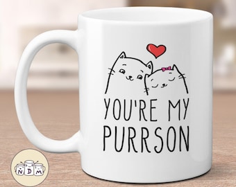 猫マグカップ - 「You're My Purrson」のダジャレ、猫好きへのギフト