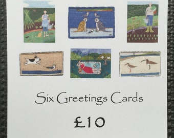 Pack of six greetings cards with envelopes