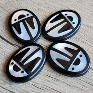 Onyx & Mother of Pearl Inlay Cabochons: Oval Inlay Cabs for Jewelry Making, L877E