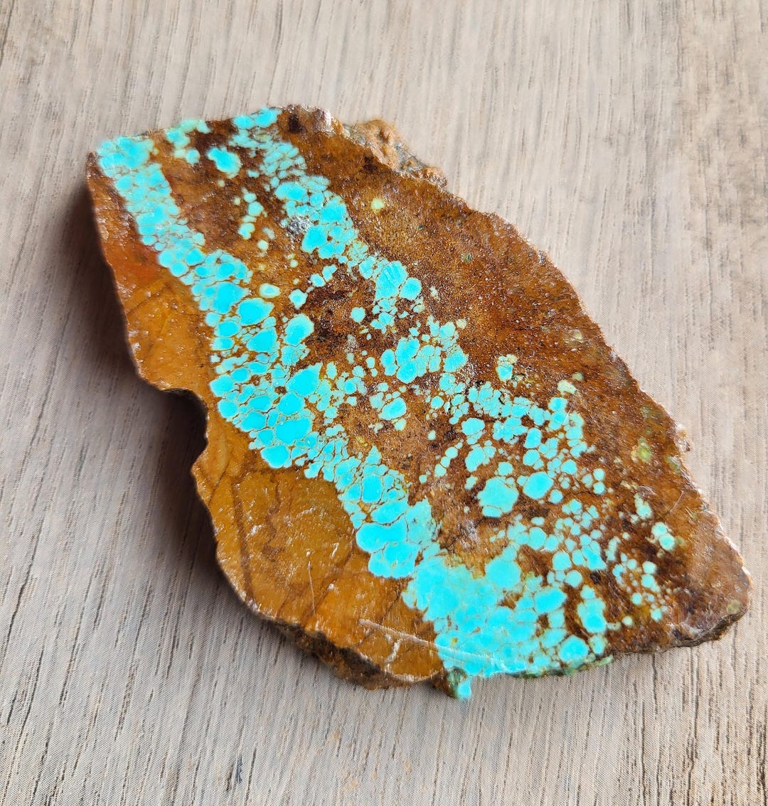 Turquoise Rough Slabs Number 8 Turquoise Slab, Lapidary Cabbing Turquoise Rough Slabs, L2894 ...