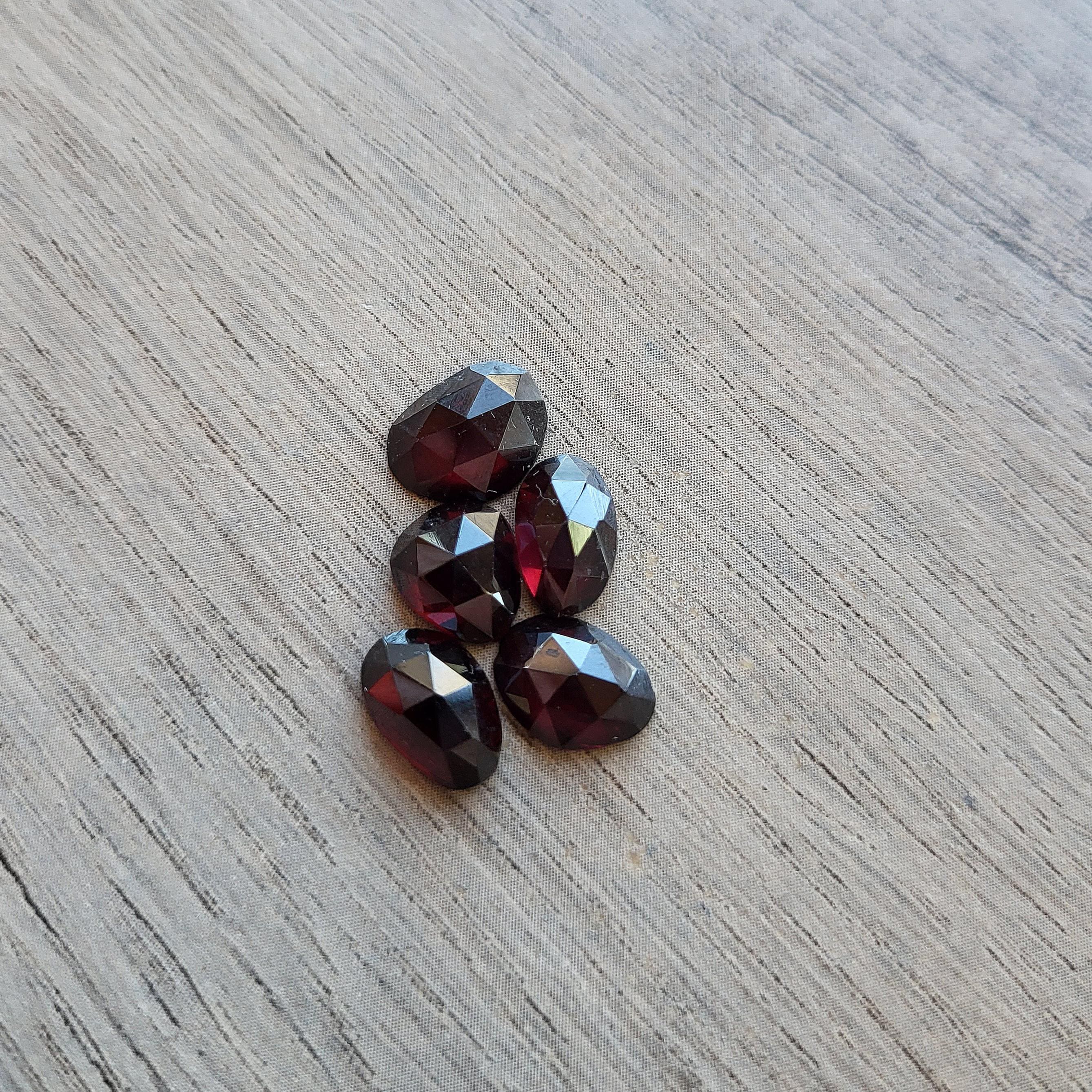 Rose Cut Garnet Gemstones, Red Garnet Rosecuts for Making Jewelry ...